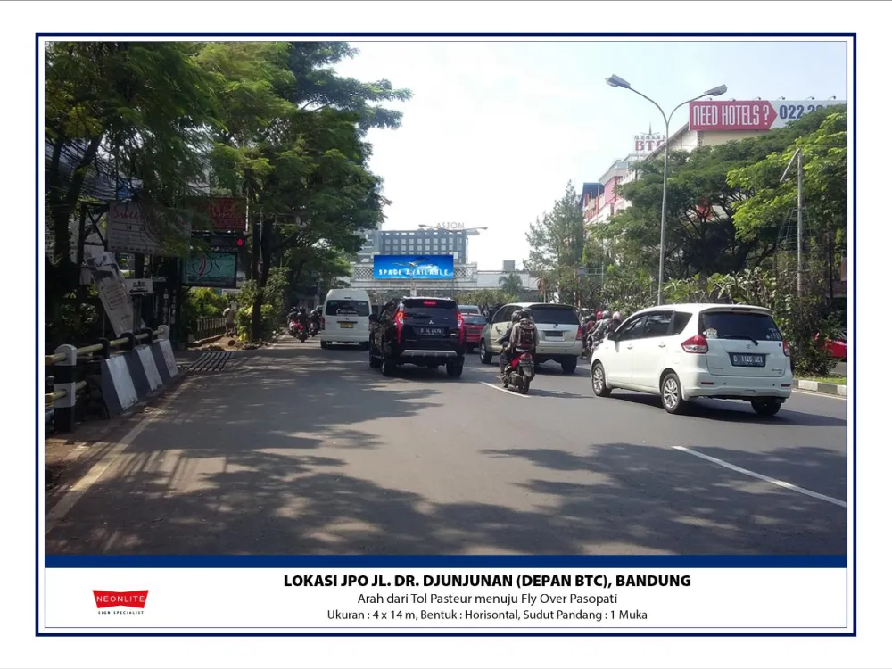 Billboard<br>LED JPO Jl. Dr. Djundjunan (Depan BTC), Bandung<br> 20200625 lok jpo jl djundjunan dpn btc bandung a